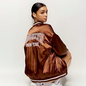 Forever 21 Brooklyn NY Varsity Bomber Jacket NWOT